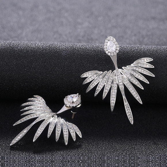 Very Pretty Angel Wings Diamond Earrings - Picture 1 of 4
